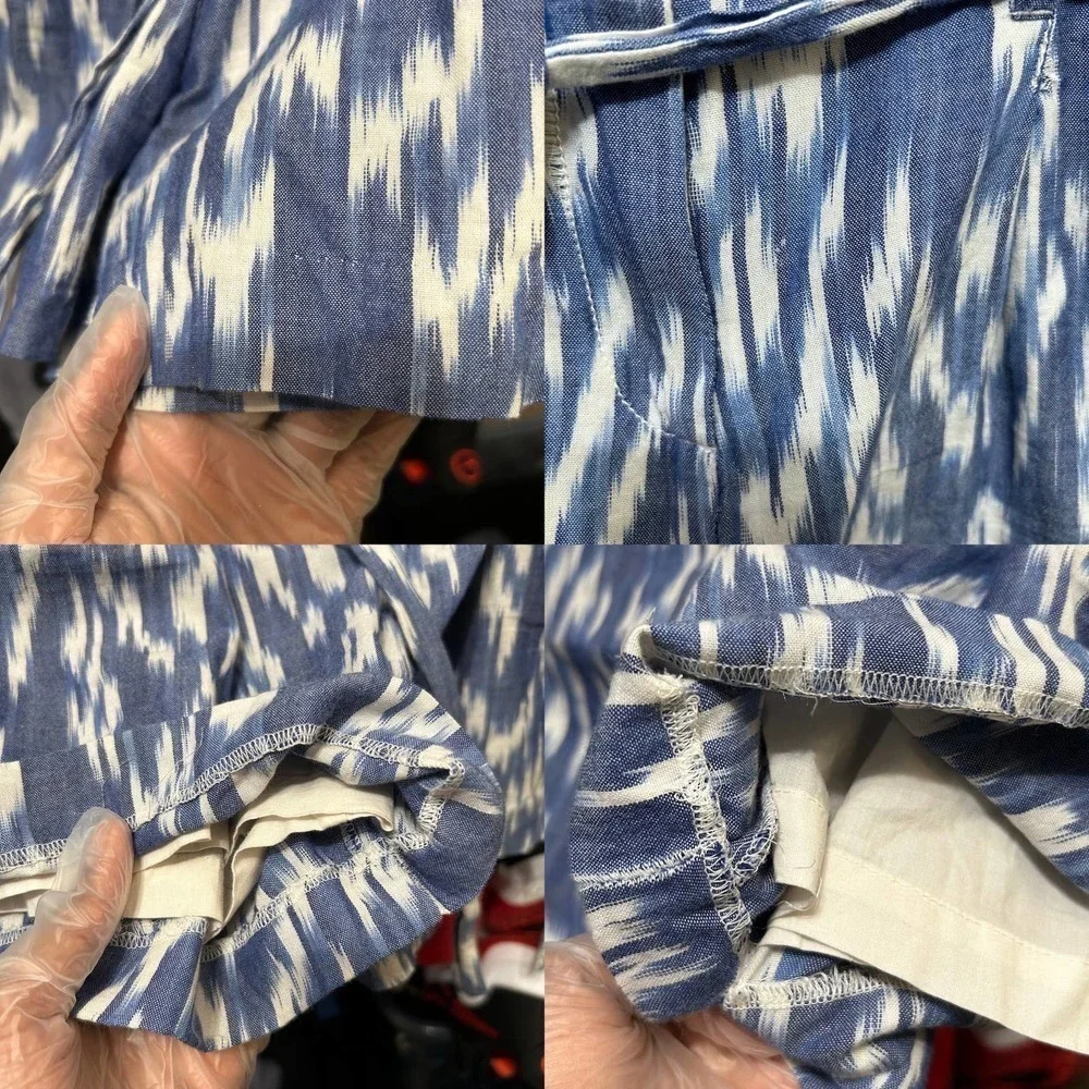Tommy Hilfiger Beachy Blue and White Belted Bermuda Shorts Size 8 - 